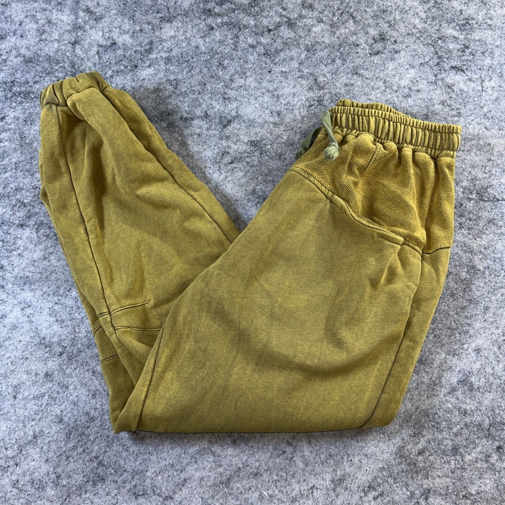 POL Distressed Baggy Jogger Sweatpants Women's Large Green Grunge Cottage Artsy